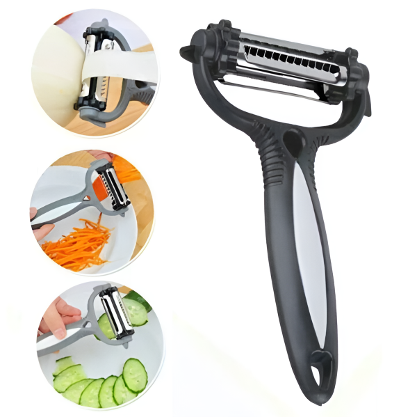 3-in-1 Vegetable Peeler & Cyclone Roto Knife – Multifunctional Kitchen Tool for Peeling, Slicing & Cutting (Random Color) | AnaizaCart