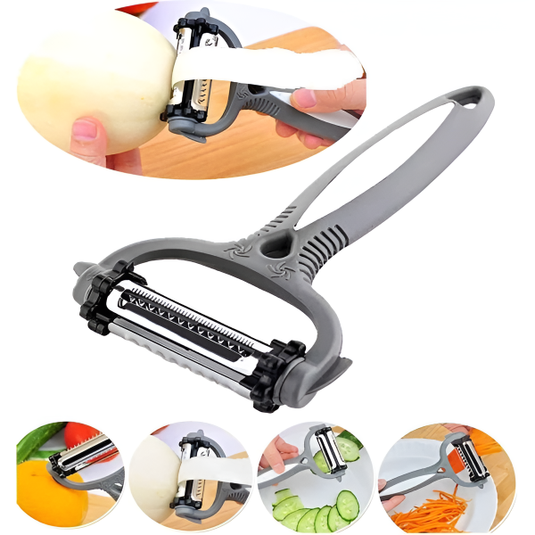 3-in-1 Vegetable Peeler & Cyclone Roto Knife – Multifunctional Kitchen Tool for Peeling, Slicing & Cutting (Random Color) | AnaizaCart