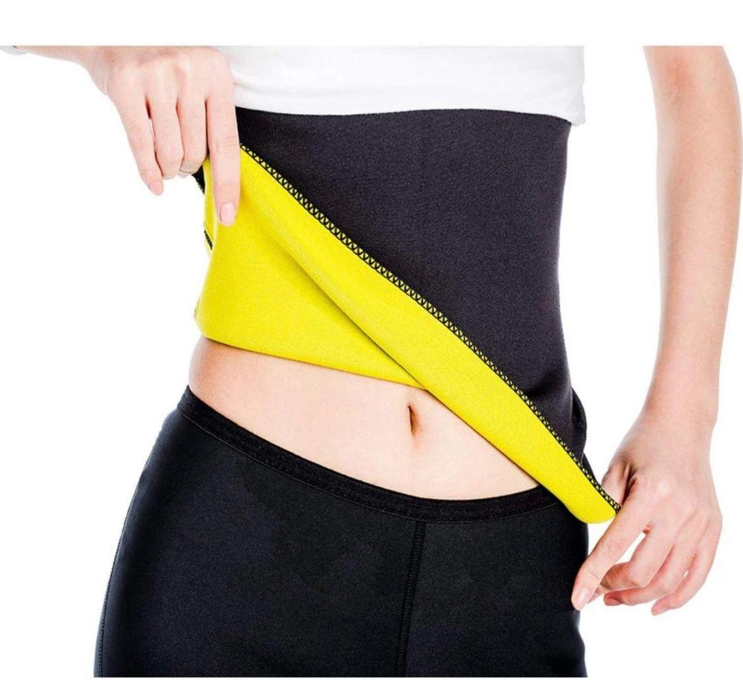 Durable Belly Fat Burner Belt – Sweat Slimming Waist Shaper for Weight Loss, Black & Yellow (XL, 2XL)