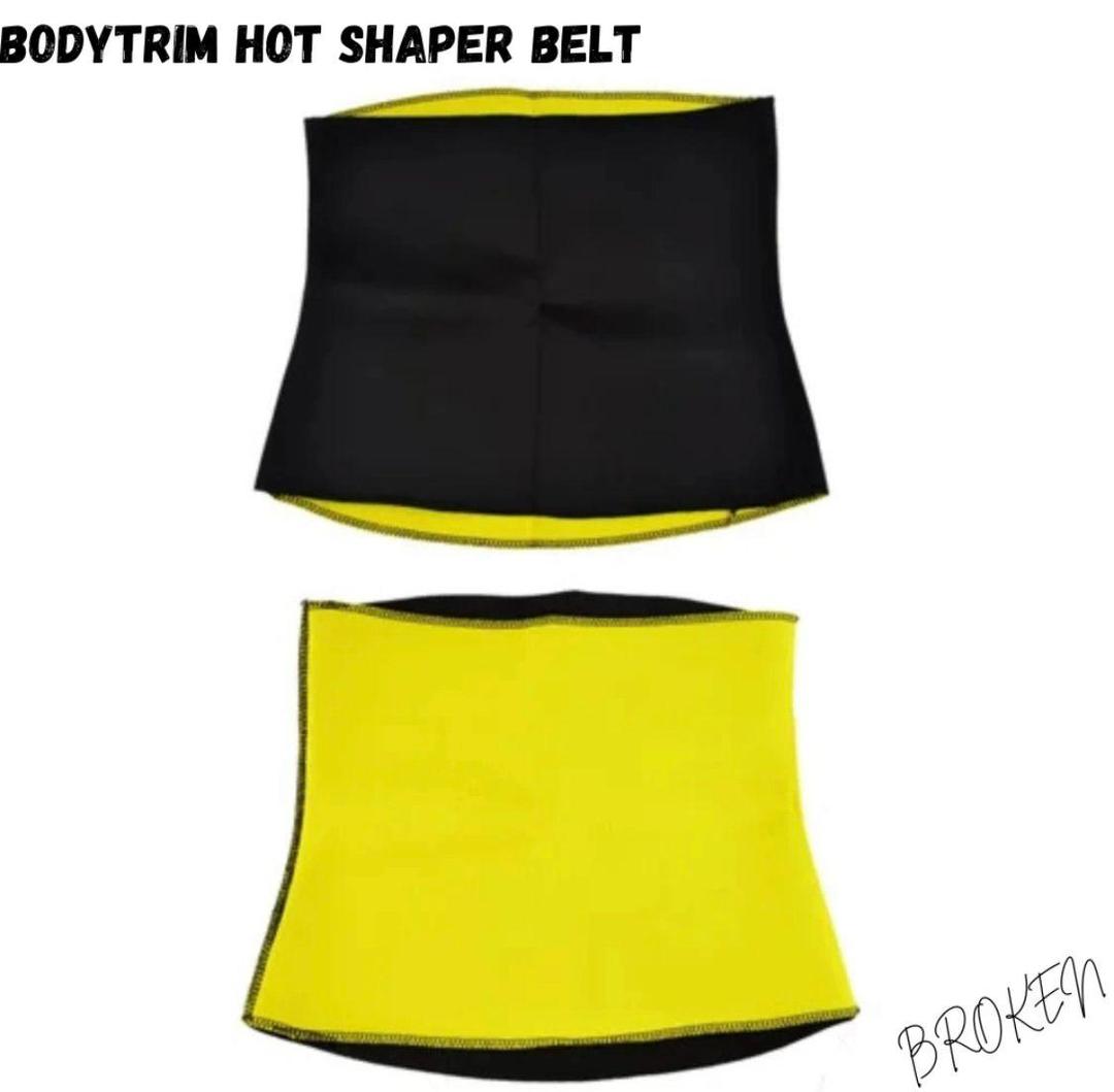 Durable Belly Fat Burner Belt – Sweat Slimming Waist Shaper for Weight Loss, Black & Yellow (XL, 2XL)