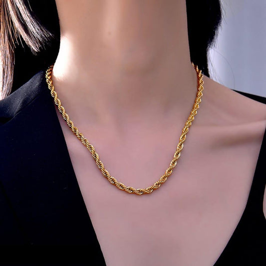 Classic 1 Pc Gold Plated Necklace Chain | Stylish Men & Women Jewelry | Everyday Fashion Accessory