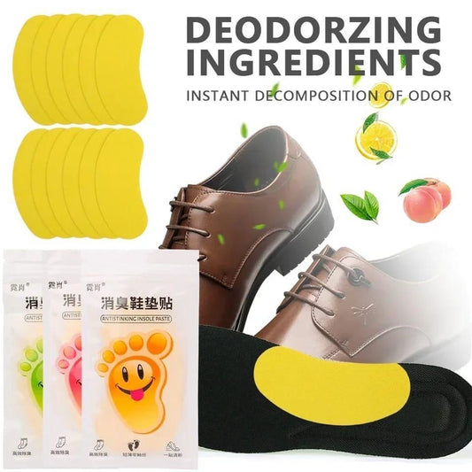 10 Pcs Shoes Odor Remover Deodorant Patch – Fresh Lemon Scent