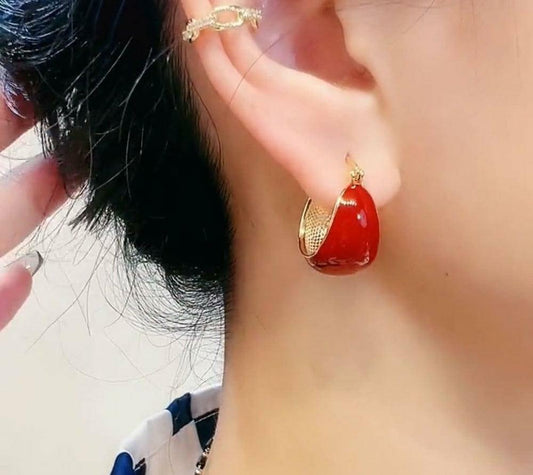 Heart Metal Tops Earrings | Golden Trendy Earrings for Girls & Women | Stylish Daily Wear Jewelry