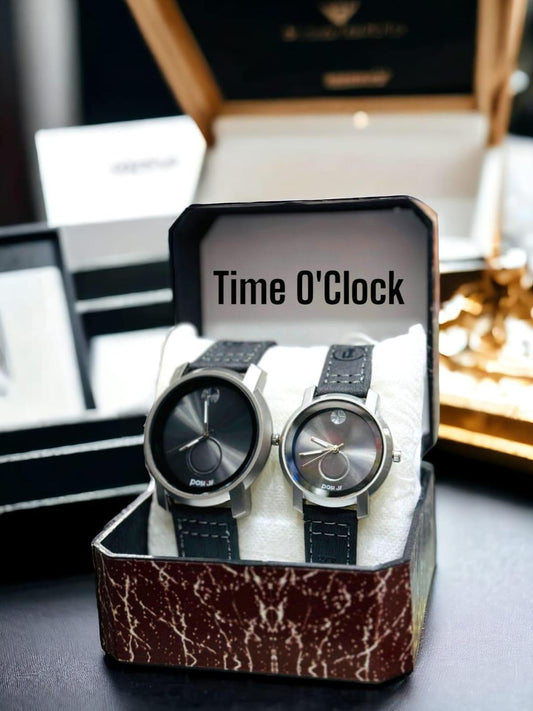 Premium Leather Couple Watch,Stylish Gift for Couples