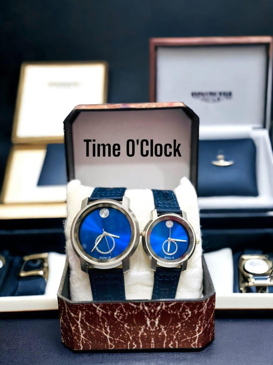 Premium Leather Couple Watch,Luxury Leather Couple Watch | Perfect Gift for Couples