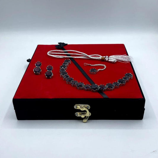 Silver Plated Bridal Necklace Set for Women | Luxury Jewelry with Earrings, Necklace, Bindiya & Jewelry Box