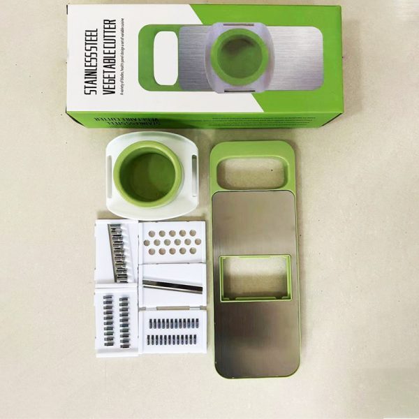 Premium Multifunctional Vegetable Cutter & Grater – 6-in-1 Slicer, Shredder & Peeler for Fruits, Carrots, Potatoes & Salad | Random Color Kitchen Tool