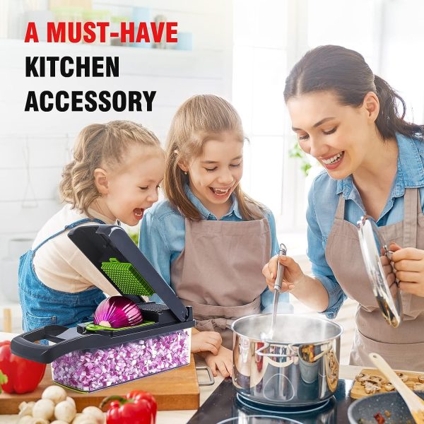 16-in-1 Multifunctional Vegetable Cutter & Slicer with Basket – Fruit, Potato, Carrot Grater & Kitchen Chopper Tool