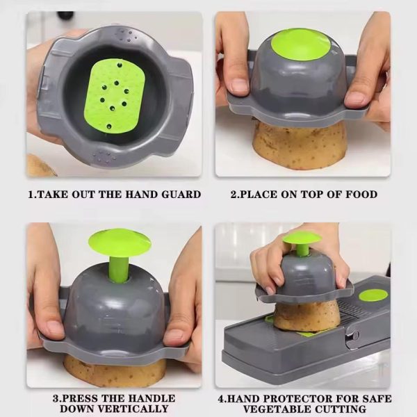 16-in-1 Multifunctional Vegetable Cutter & Slicer with Basket – Fruit, Potato, Carrot Grater & Kitchen Chopper Tool