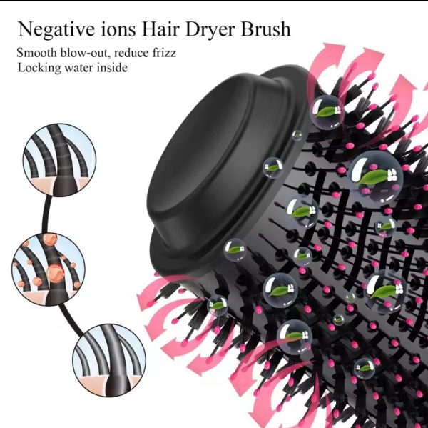 One Step 2 in 1 Hair Dryer & Styler Brush – Fast Drying, Straightening, Curling – 1000W Ionic Ceramic Hot Air Brush
