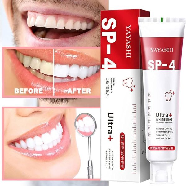 Yayashi SP-4 Ultra Whitening Toothpaste – Probiotic Stain Remover, Fresh Breath & Gum Protection – 120gm