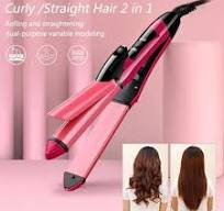 2-in-1 Nova Hair Straightener and Curler NH-2009 – Dual-Use Ceramic Styling Tool with Quick Heat-Up, Lightweight & Portable for Home or Travel  📌 Type
