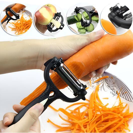 3-in-1 Vegetable Peeler & Cyclone Roto Knife – Multifunctional Kitchen Tool for Peeling, Slicing & Cutting (Random Color) | AnaizaCart