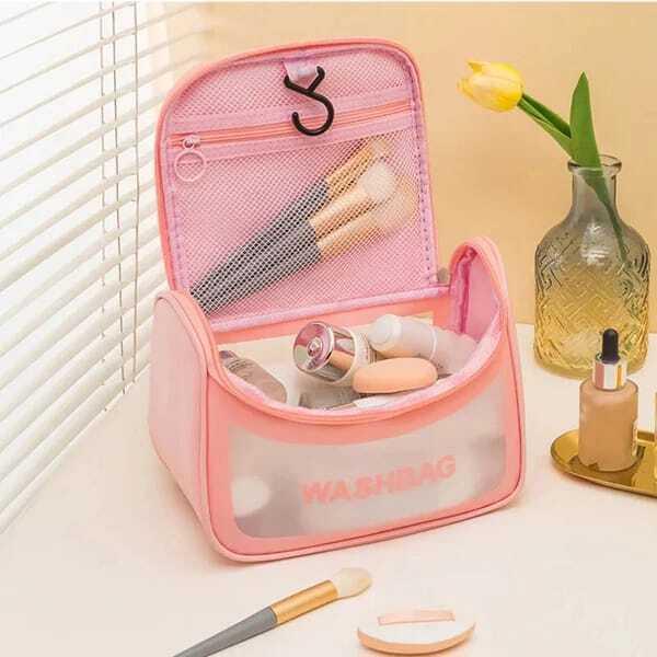 Cosmetics Transparent Waterproof Travel Bag – Portable Makeup Organizer Pouch for Women & Girls