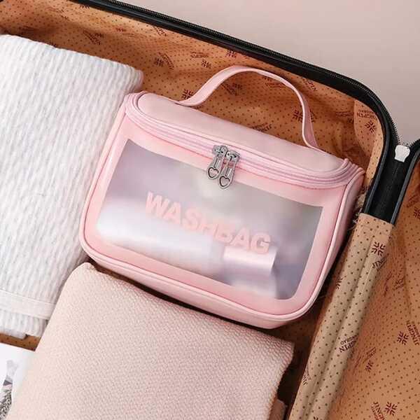 Cosmetics Transparent Waterproof Travel Bag – Portable Makeup Organizer Pouch for Women & Girls