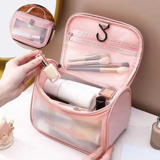Cosmetics Transparent Waterproof Travel Bag – Portable Makeup Organizer Pouch for Women & Girls