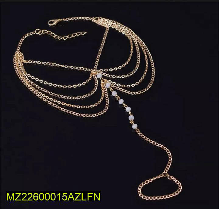 Beautiful Golden Anklet Pair | Adjustable Alloy Anklets for Women | Elegant Everyday Jewelry