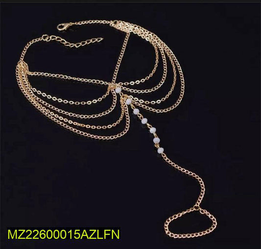 Beautiful Golden Anklet Pair | Adjustable Alloy Anklets for Women | Elegant Everyday Jewelry