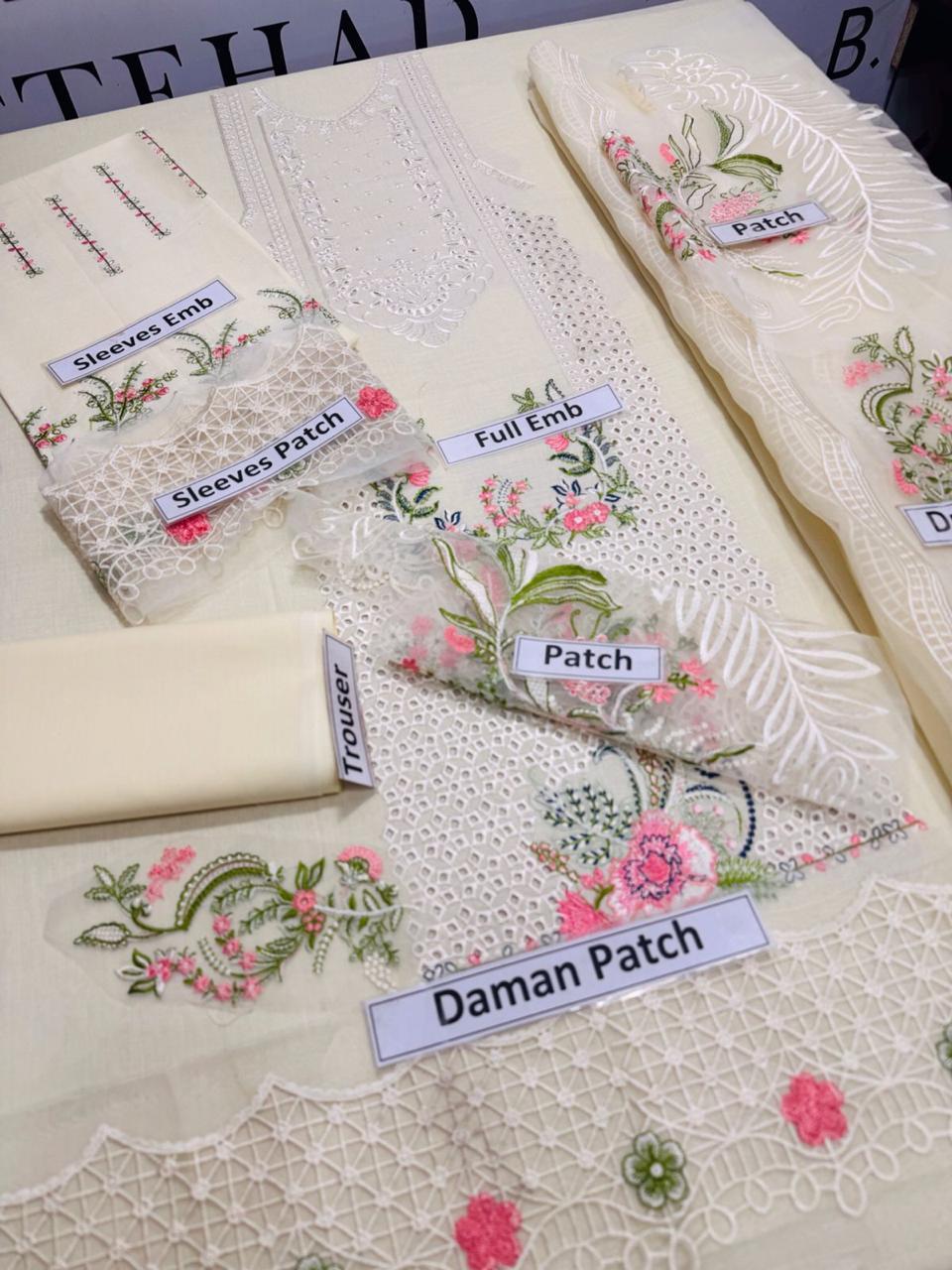 3 Pcs Women’s Unstitched Dhanak Embroidered Suit  | Winter Fabric with Dupatta