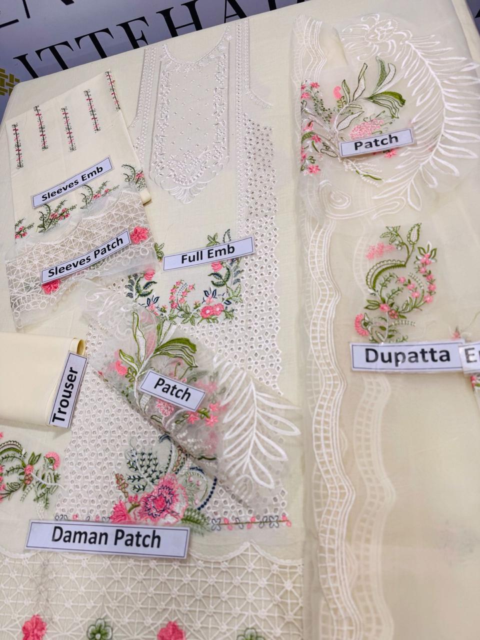 3 Pcs Women’s Unstitched Dhanak Embroidered Suit  | Winter Fabric with Dupatta