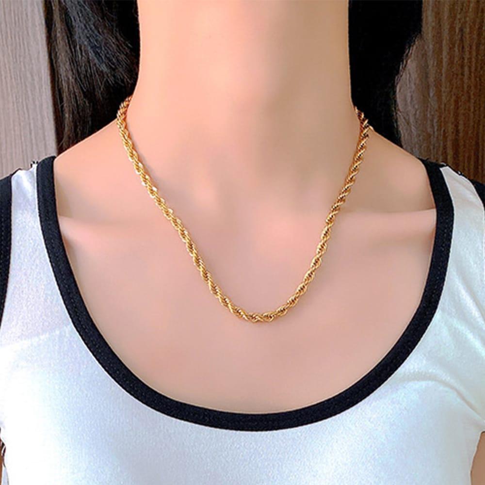 Classic 1 Pc Gold Plated Necklace Chain | Stylish Men & Women Jewelry | Everyday Fashion Accessory