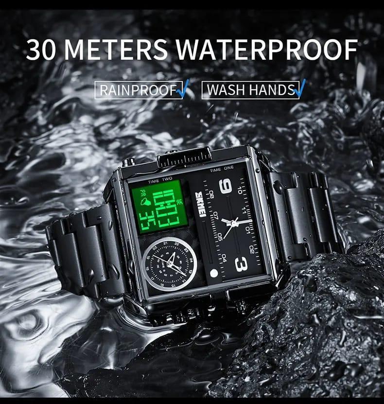 Stylish Men’s Chronograph Quartz Watch – Water Resistant, Stainless Steel Band