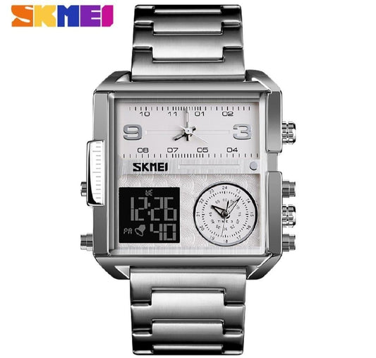 Stylish Men’s Chronograph Quartz Watch – Water Resistant, Stainless Steel Band