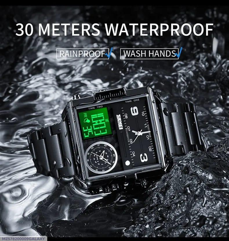 Stylish Men’s Chronograph Quartz Watch – Water Resistant, Stainless Steel Band