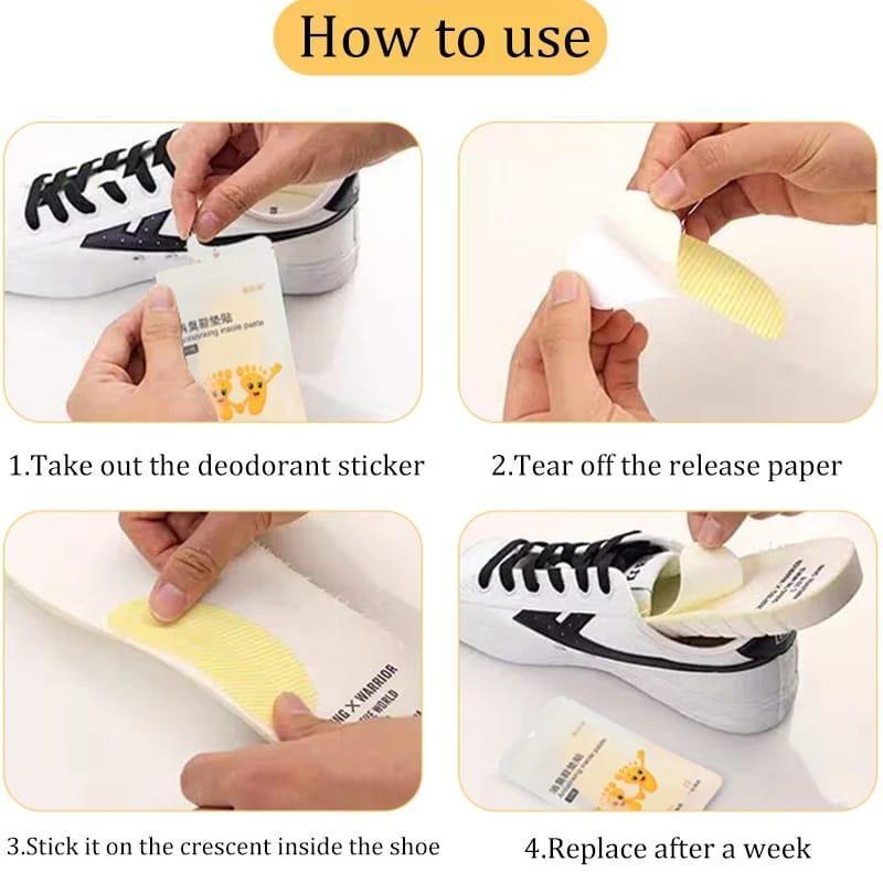 10 Pcs Shoes Odor Remover Deodorant Patch – Fresh Lemon Scent
