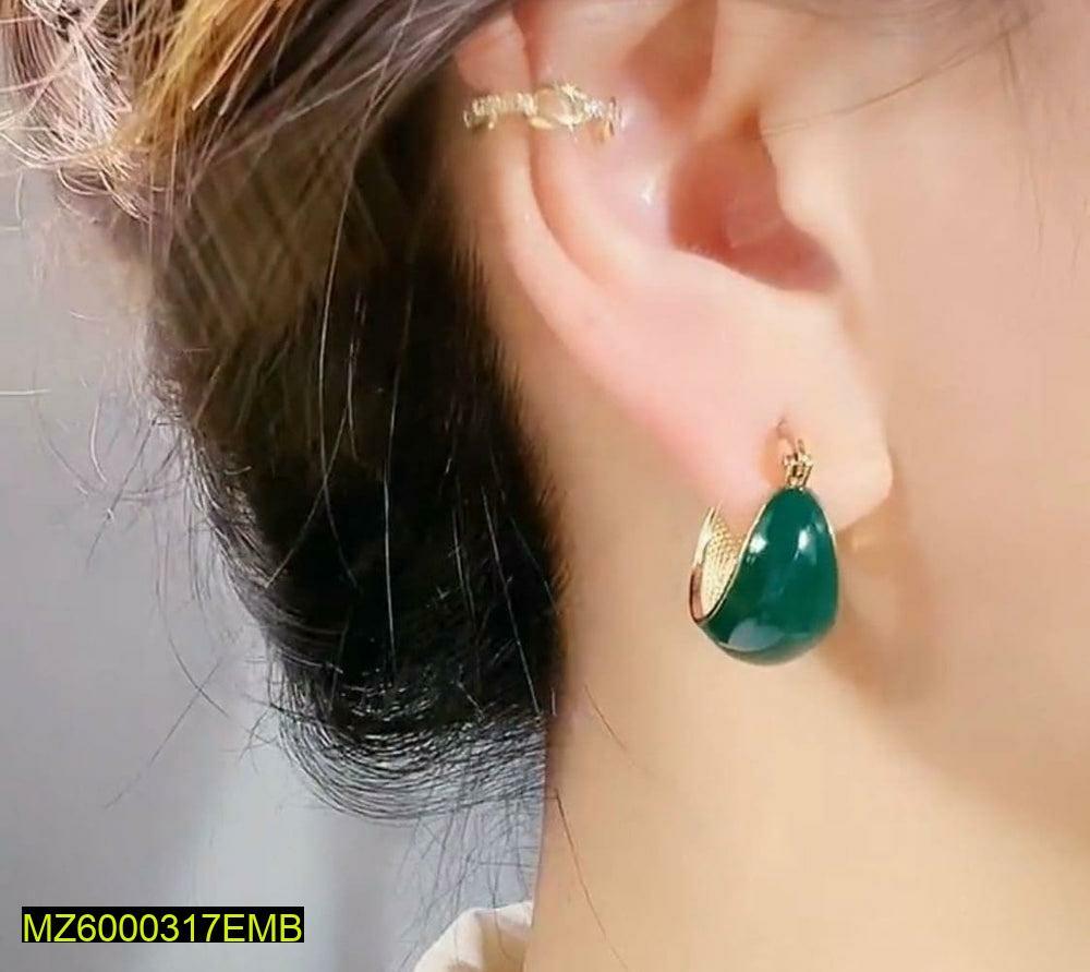 Round Ear Loop Earrings | Golden Trendy Earrings for Girls & Women | Stylish Small Hoop Jewelry