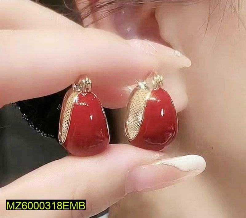 Heart Metal Tops Earrings | Golden Trendy Earrings for Girls & Women | Stylish Daily Wear Jewelry