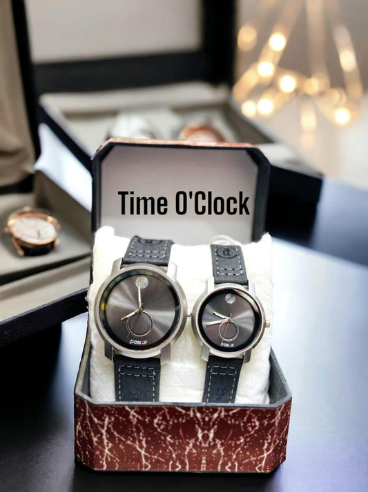 Premium Leather Couple Watch,Stylish Gift for Couples
