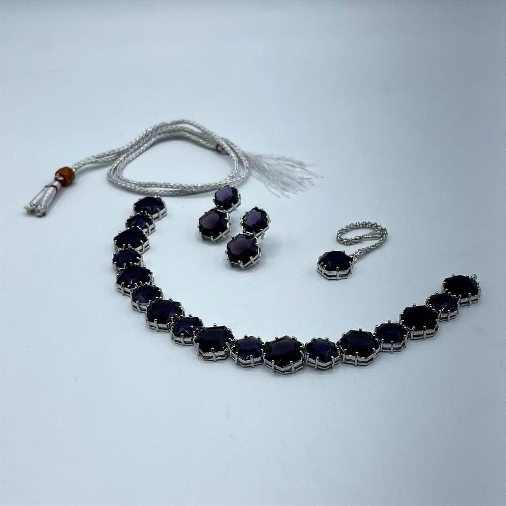 Silver Plated Bridal Necklace Set for Women | Luxury Jewelry with Earrings, Necklace, Bindiya & Jewelry Box