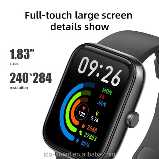 H20 Smartwatch Made In Dubai – Waterproof Fitness Tracker with Heart Rate,Sports Smartwatch,Blood Pressure & Sleep Monitor – Black, Touchscreen Smartwatch,Smartwatch for Men and Women
