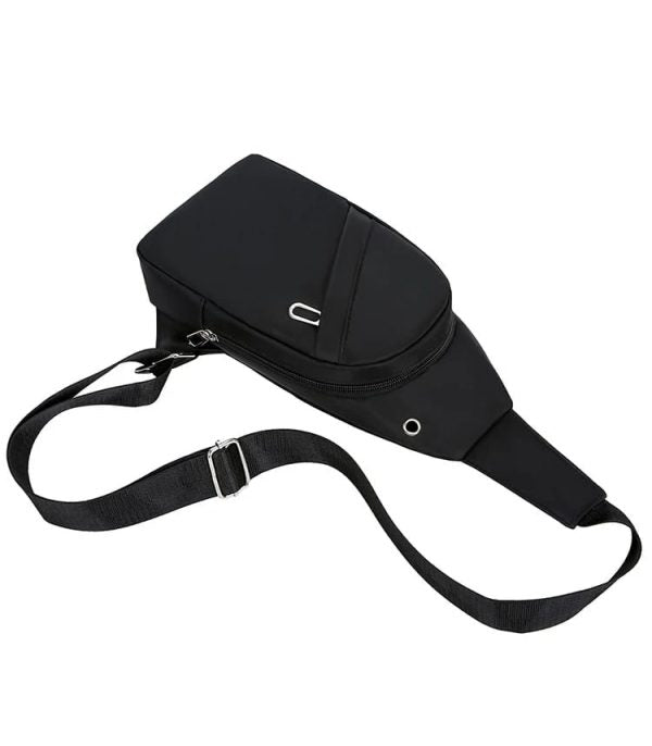 Men Minimalist Black Crossbody Sling Bag,Lightweight & Stylish Travel Chest Pack For Men & Women