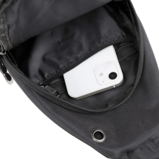 Men Minimalist Black Crossbody Sling Bag,Lightweight & Stylish Travel Chest Pack For Men & Women