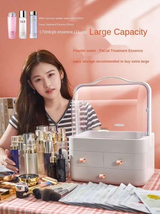 Multi-Functional Acrylic Cosmetic Organizer With Multiple Drawers – Elegant Storage Solution For Makeup, Skincare & Beauty Accessories – Random Color