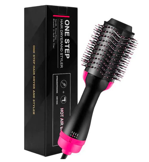 One Step 2 in 1 Hair Dryer & Styler Brush – Fast Drying, Straightening, Curling – 1000W Ionic Ceramic Hot Air Brush