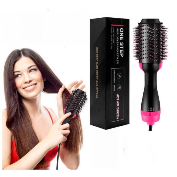 One Step 2 in 1 Hair Dryer & Styler Brush – Fast Drying, Straightening, Curling – 1000W Ionic Ceramic Hot Air Brush