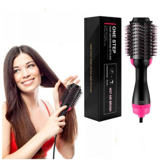 One Step 2 in 1 Hair Dryer & Styler Brush – Fast Drying, Straightening, Curling – 1000W Ionic Ceramic Hot Air Brush