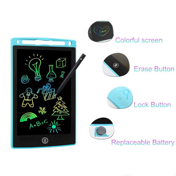 Pack Of 01 – LCD Writing Tablet For Kids | Digital Drawing Pad With Erasable Screen & Reusable Writing Board (Random Color) – anaizacart.com