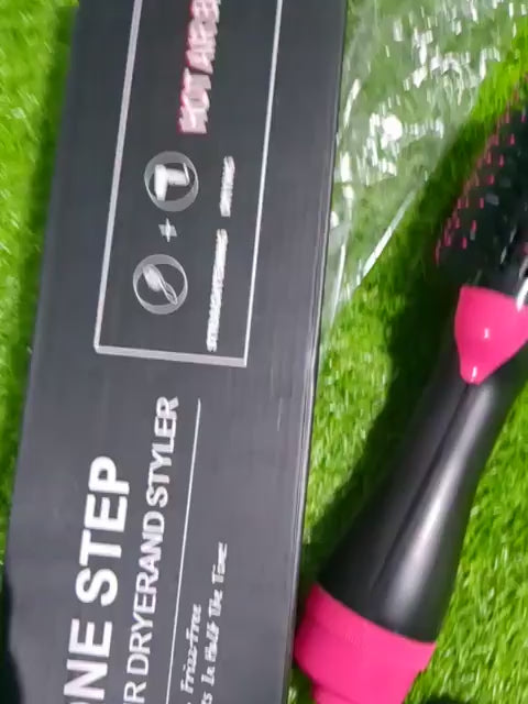 One Step 2 in 1 Hair Dryer & Styler Brush – Fast Drying, Straightening, Curling – 1000W Ionic Ceramic Hot Air Brush