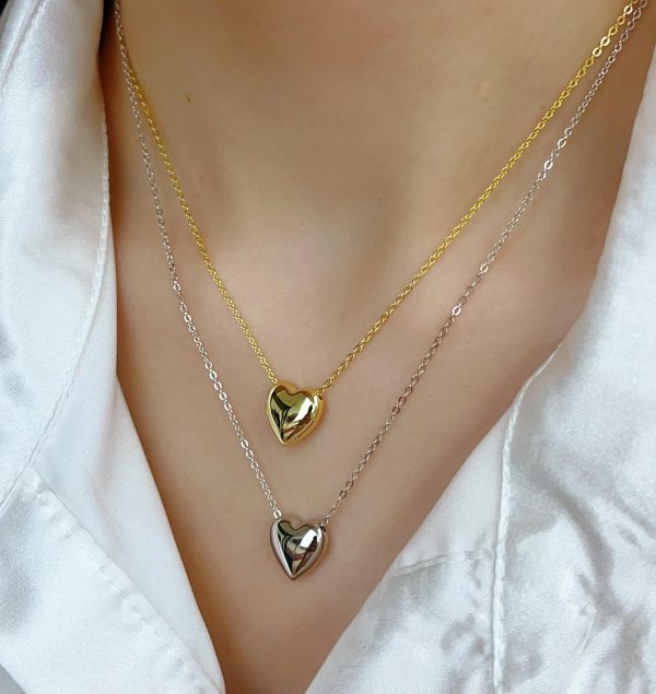 Stainless Steel Heart Shape Necklace | Elegant Love Heart Pendant for Girls & Women | Fashion Jewelry Gift